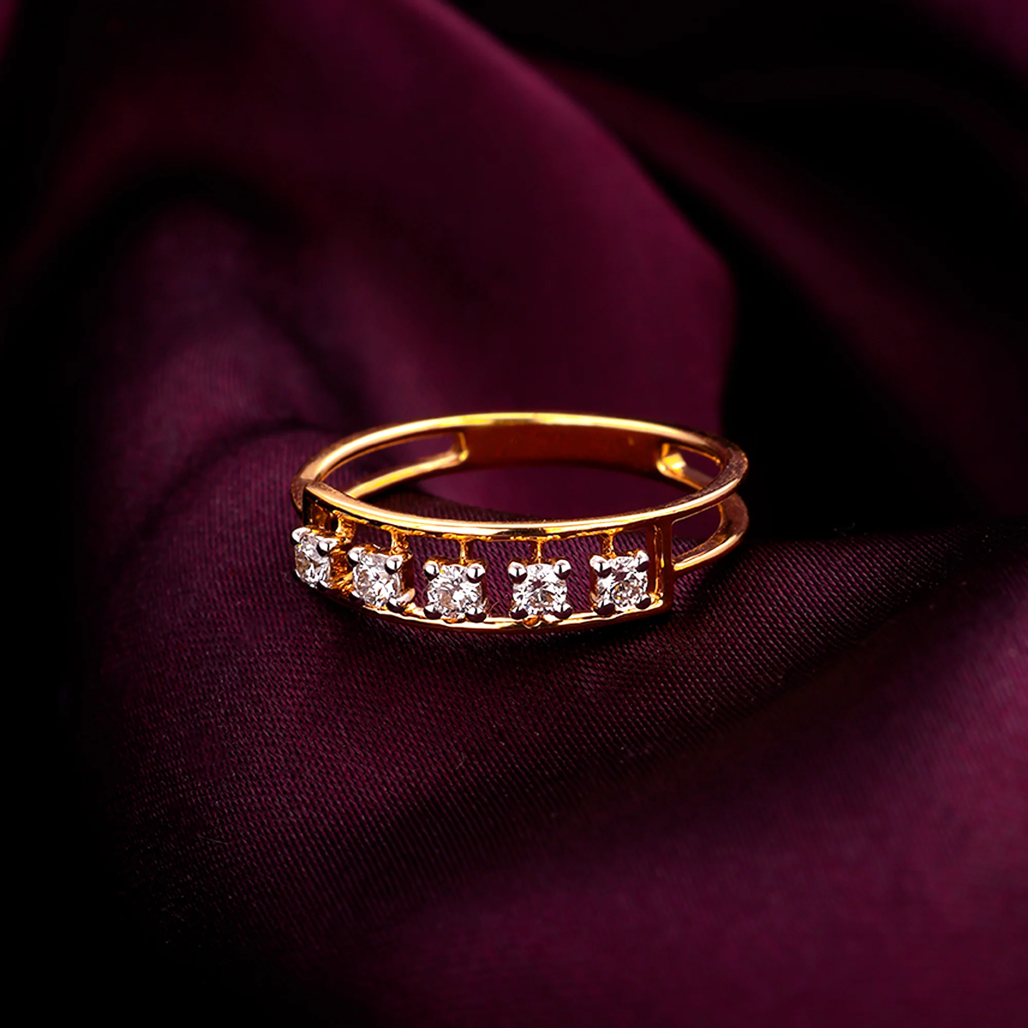 Gold Dazzling Diamond Ring - Image 2