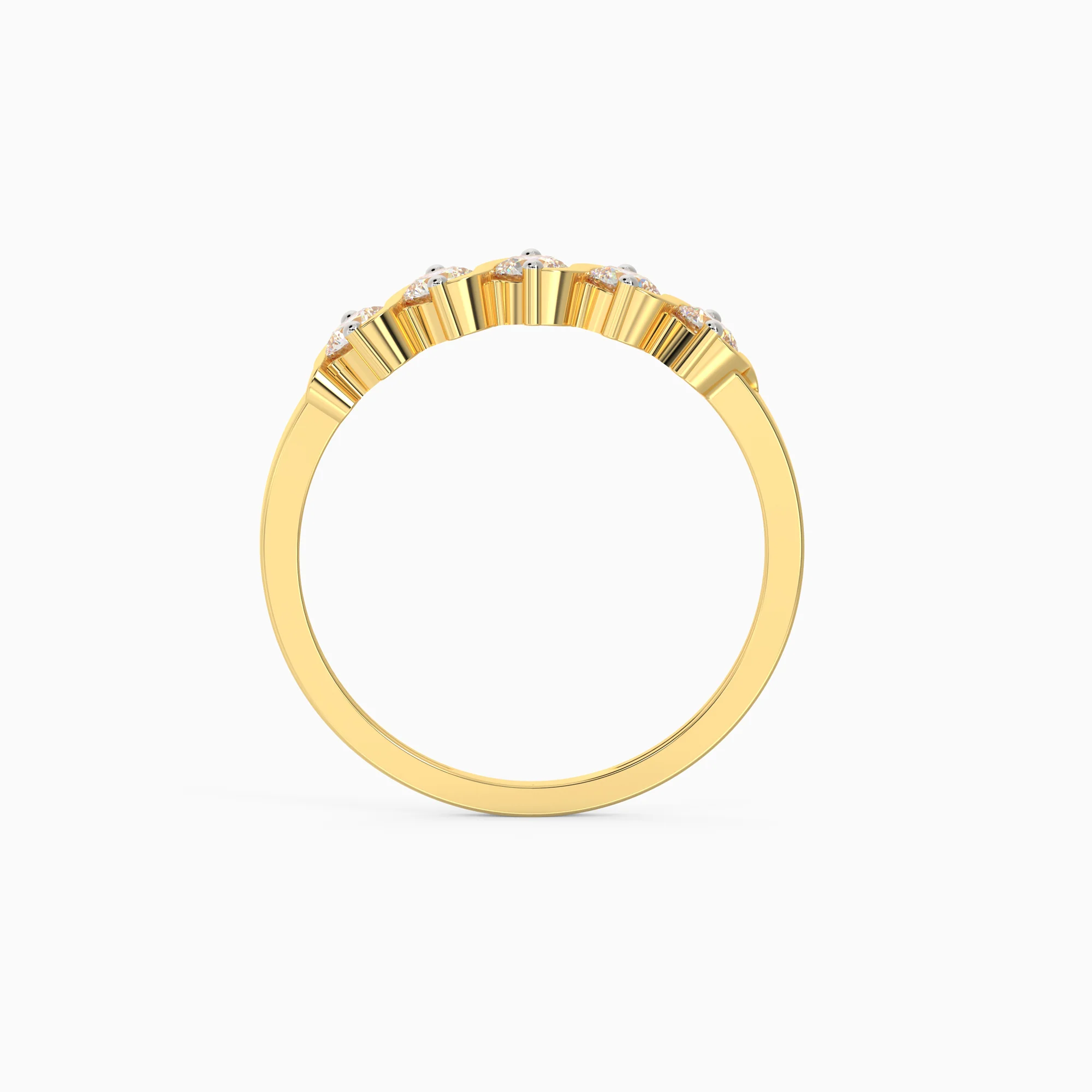 Gold Geometric Circlets Diamond Ring - Image 6