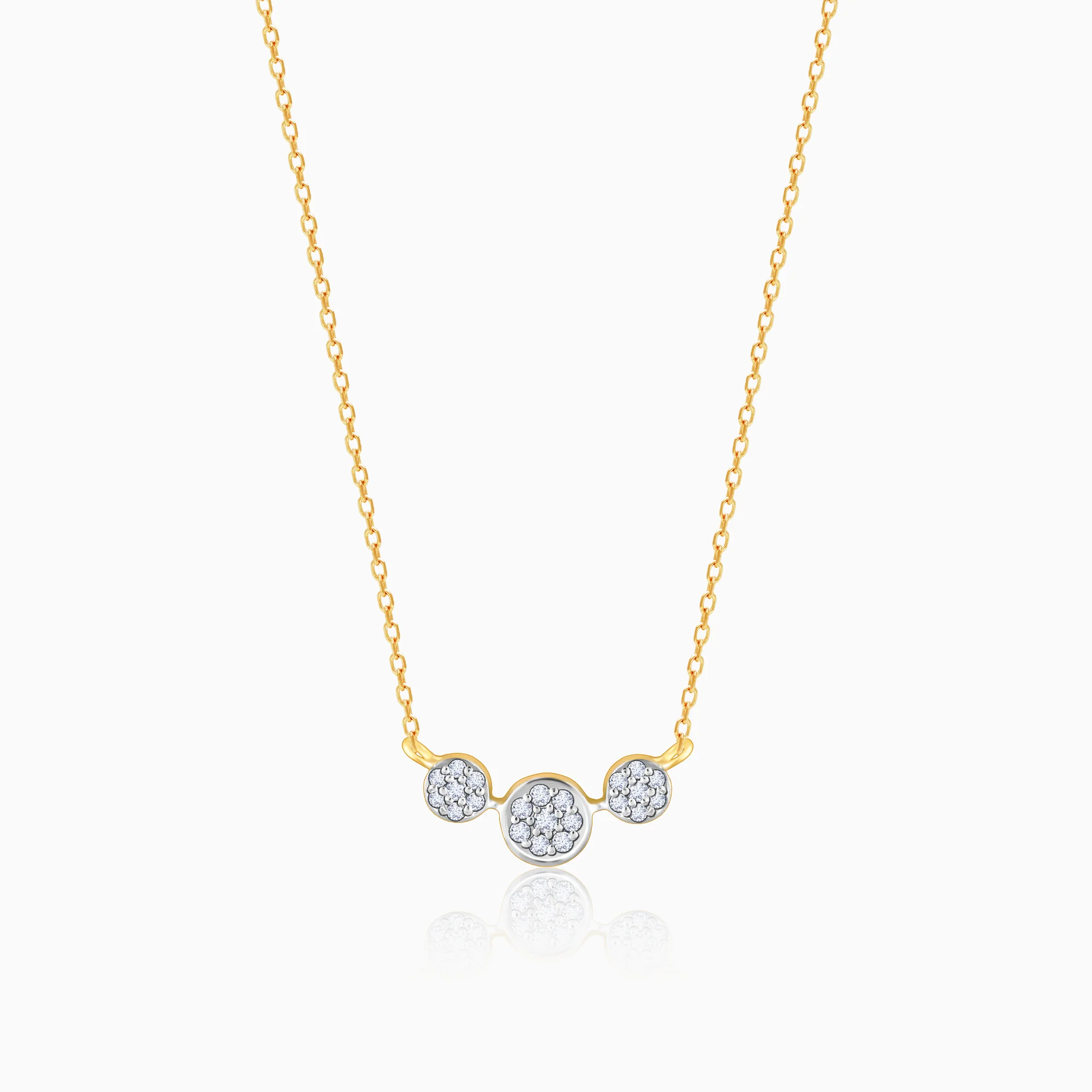 Gold Melting Hearts Diamond Necklace