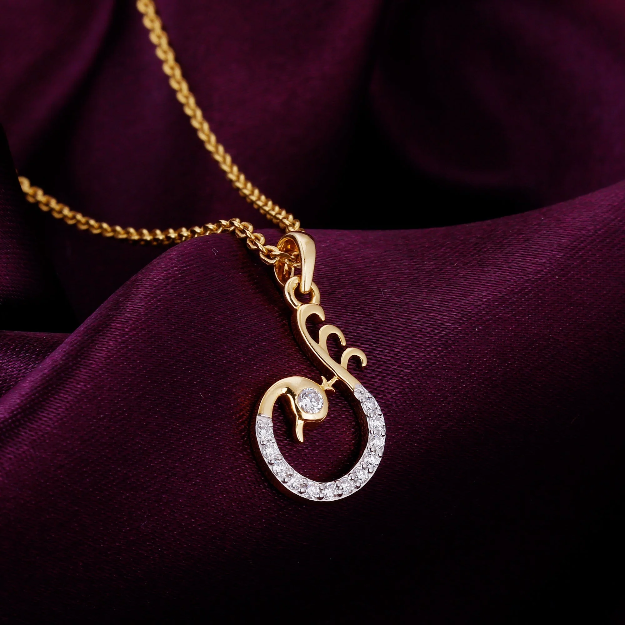 Gold Precious Peacock Diamond Pendant - Image 2