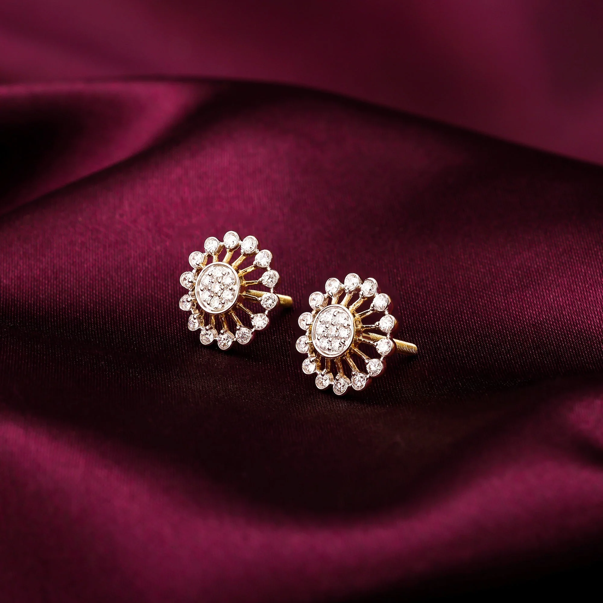 Gold Sparkler Diamond Earrings - Image 2