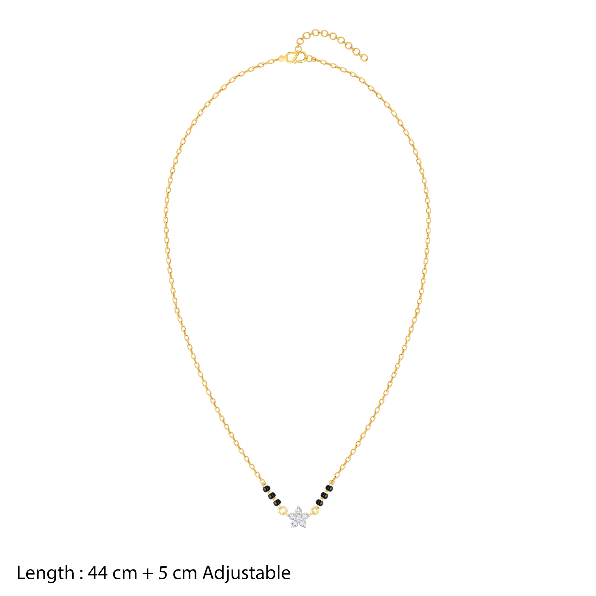18k Gold Floral Flare Diamond Mangalsutra - Image 6