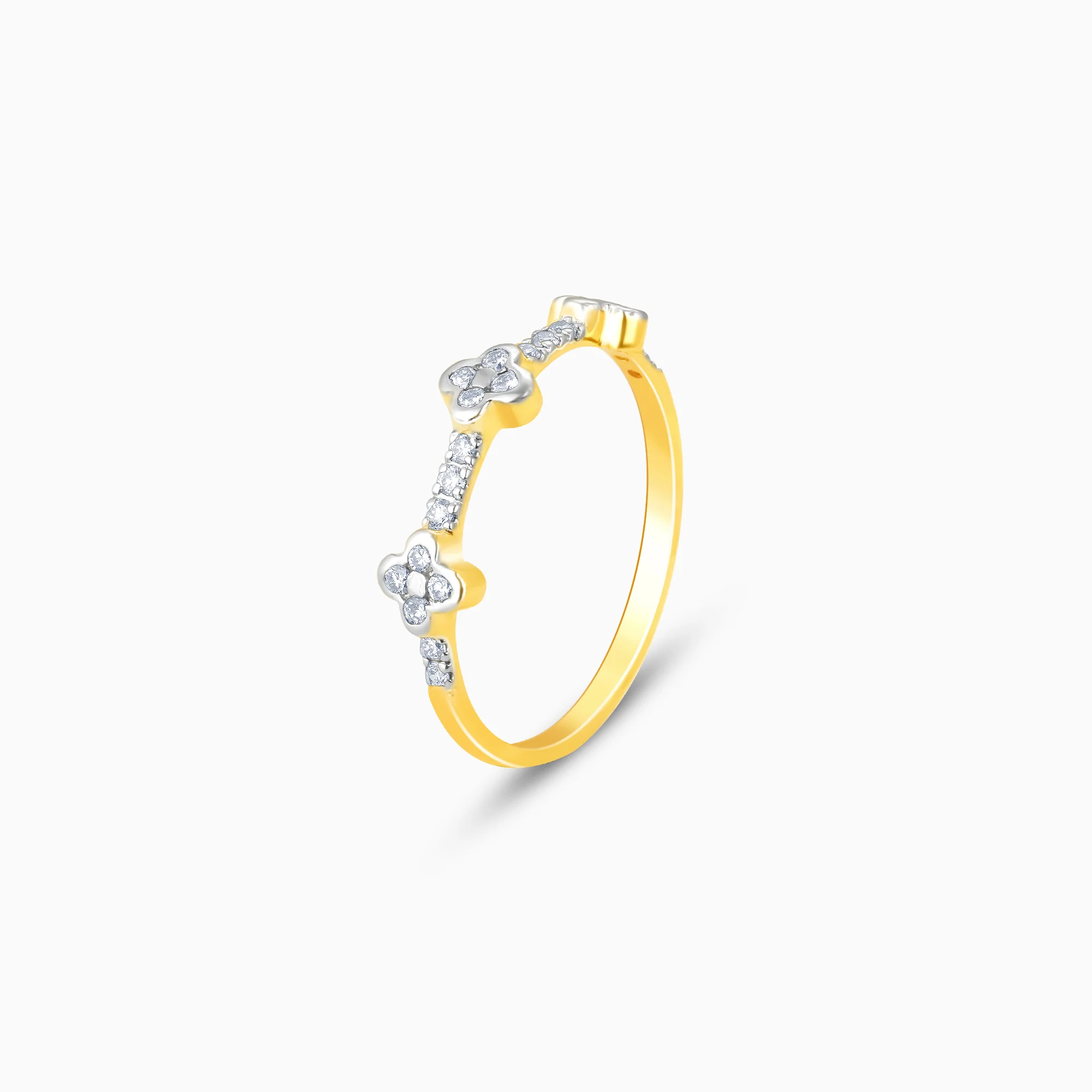 Gold Ornate Floral Diamond Ring - Image 4