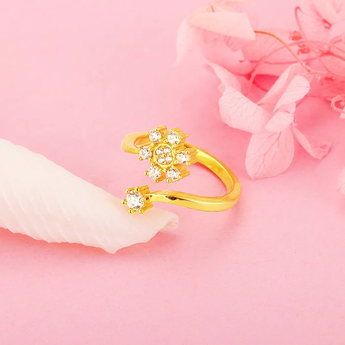 Anushka Sharma Golden Blooming Flower Ring - Image 2