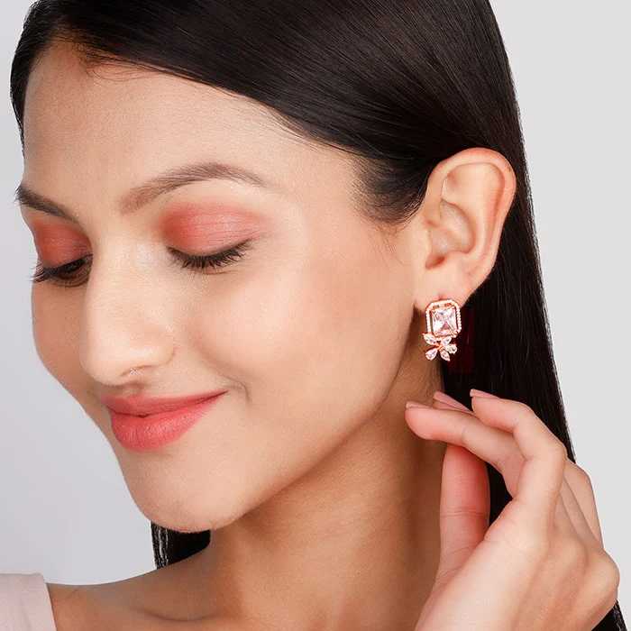 Rose Gold Nature's Artistry Earrings - Image 3