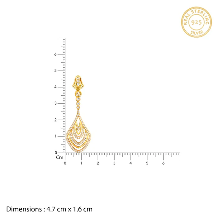Golden Zircon Studded Chime Earrings - Image 5