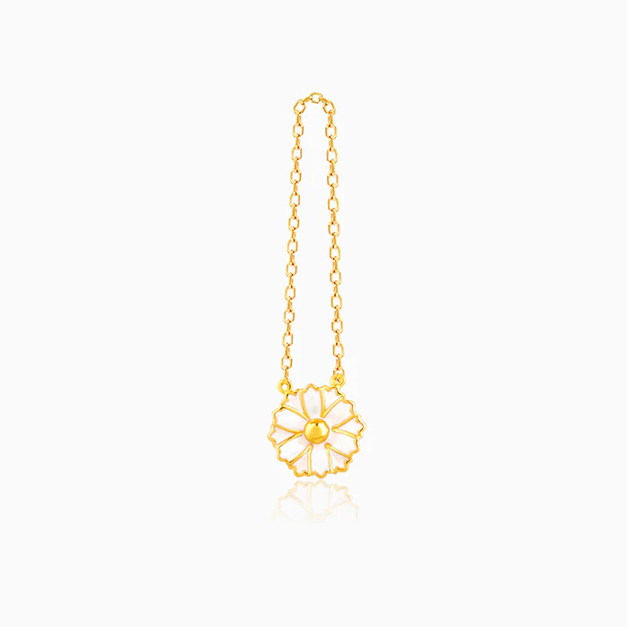 Golden Brahma Kamal Convertible Hoop Earrings - Image 9