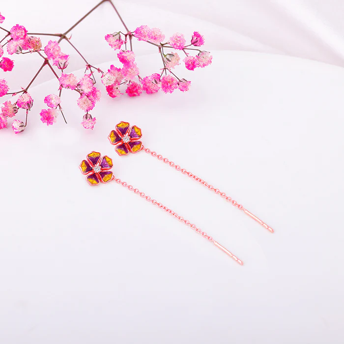 Rose Gold Bell Mallow Earrings - Image 2