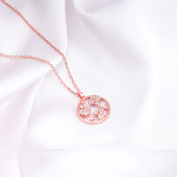 Rose Gold Eyebright Pendant With Link Chain - Image 2