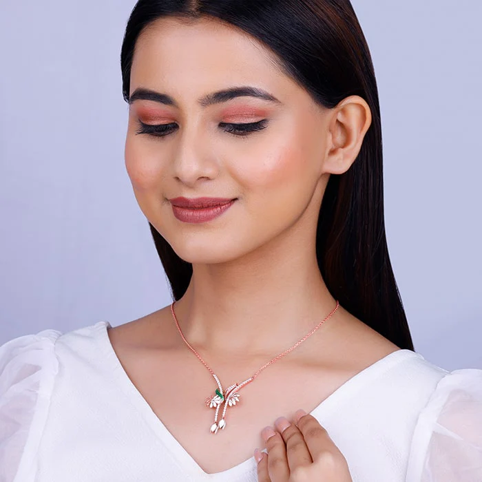 Rose Gold Snowy Safed Musli Necklace - Image 3