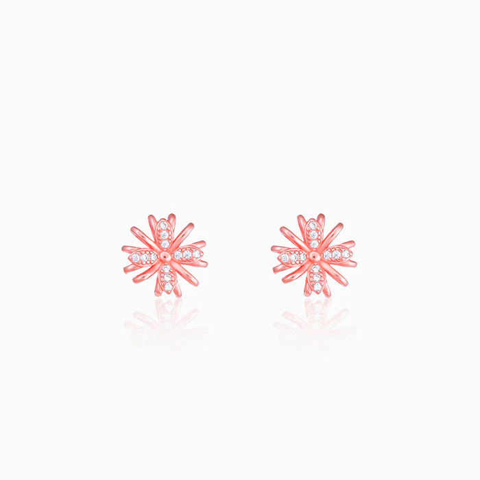 Rose Gold Floral Dreams Studs