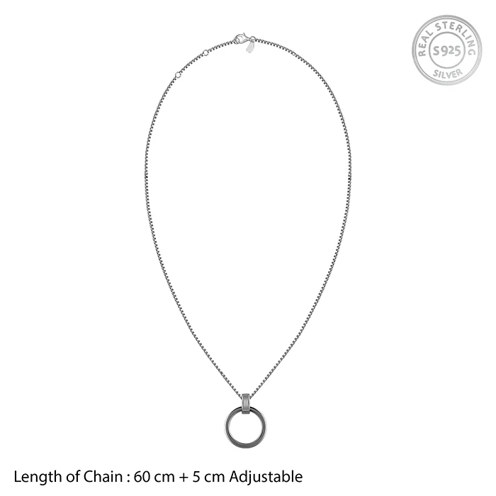 Black Rhodium Shadow Striker Pendant With Box Chain For Him - Image 6