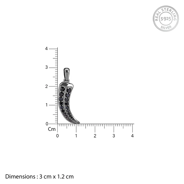 Black Rhodium Claw Pendant With Box Chain For Him - Image 5