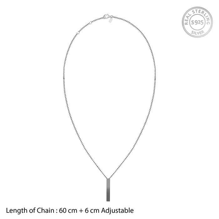 Black Rhodium Sympa Pendant With Box Chain For Him - Image 6