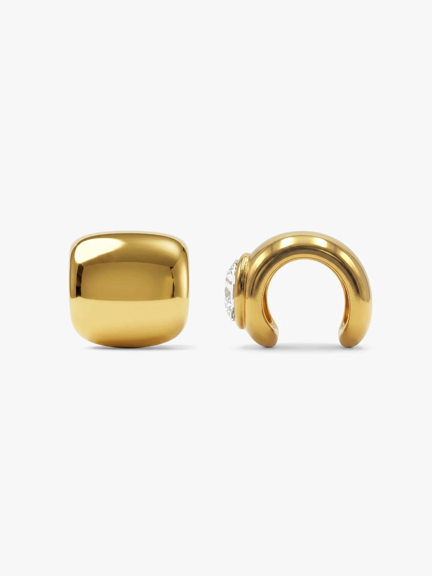 Bold Dome Gold Plated Ear Cuffs - Image 6