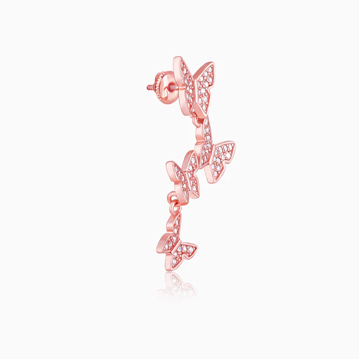 Anushka Sharma Rose Gold Wavering Wings Earrings - Image 4