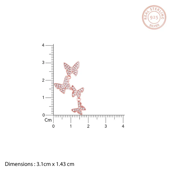 Anushka Sharma Rose Gold Wavering Wings Earrings - Image 5