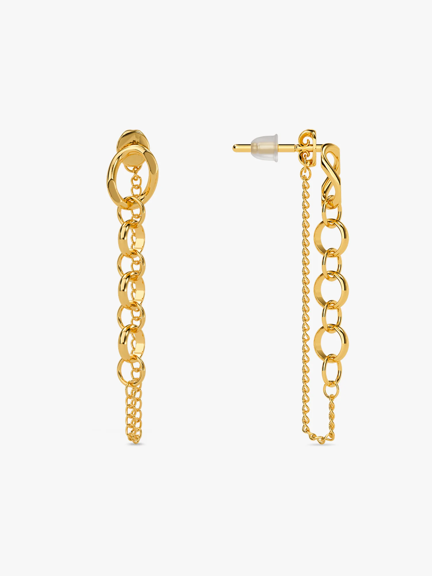 Chain Flick Gold Plated Earrings - Image 5