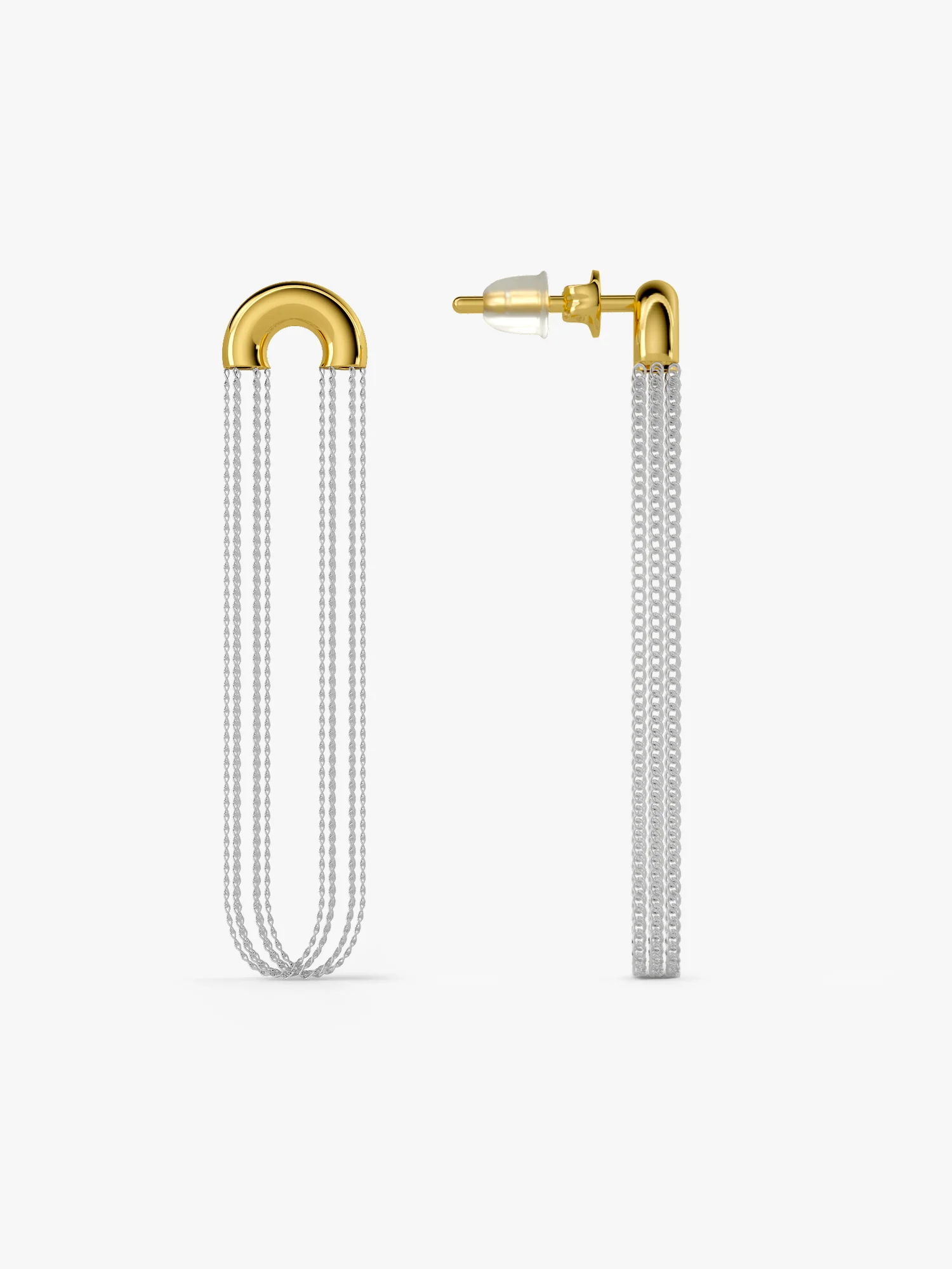 Chain Frenzy Dual Tone Earrings - Image 5