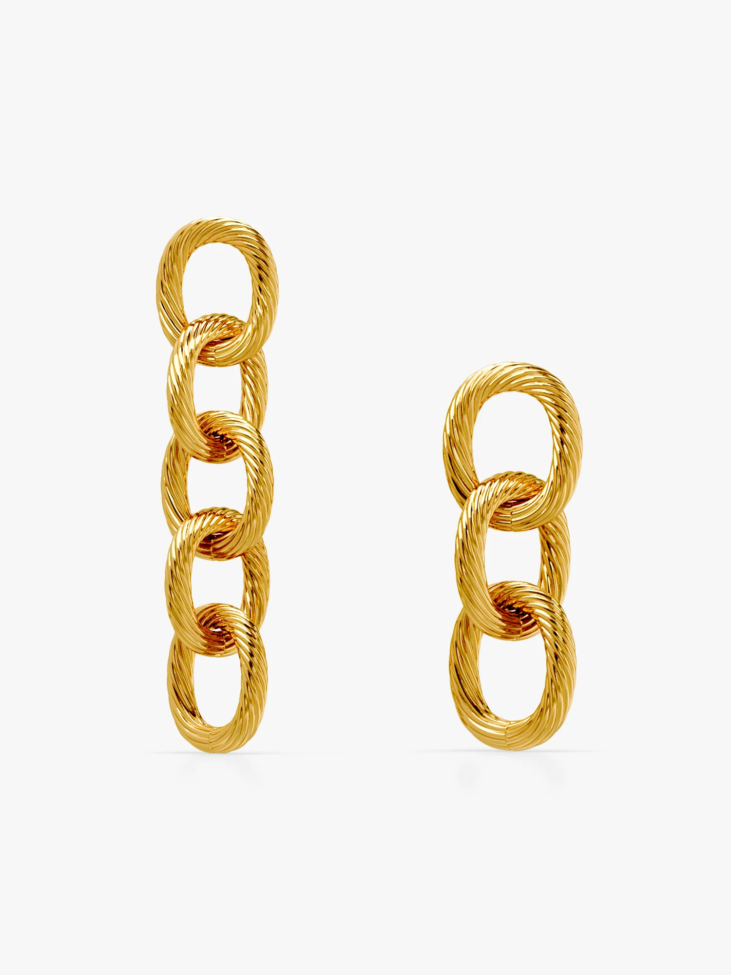 Chain Mismatched Gold Plated Earrings - Image 5