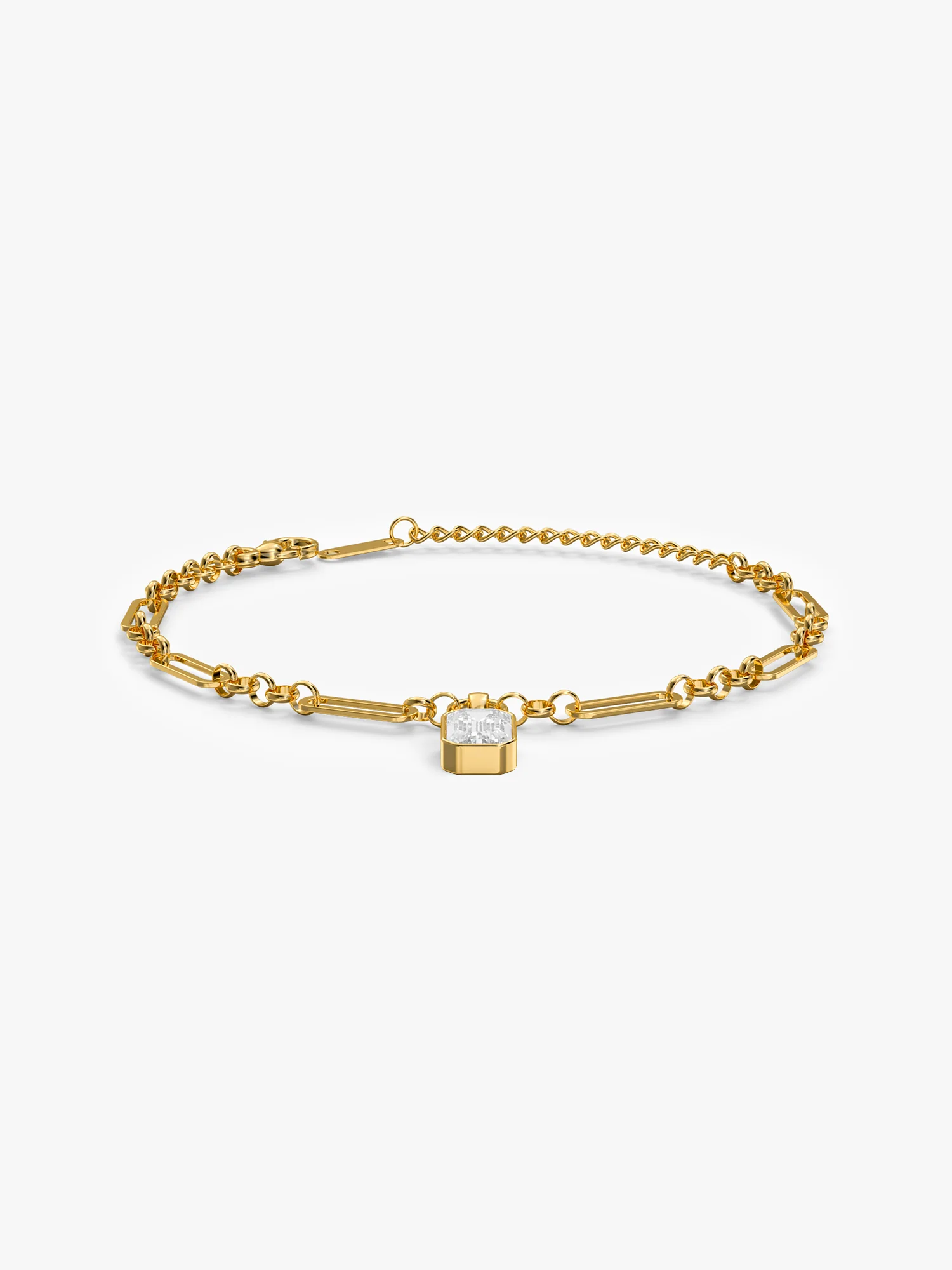Charm Drop Link Chain Gold Plated Bracelet - Image 4