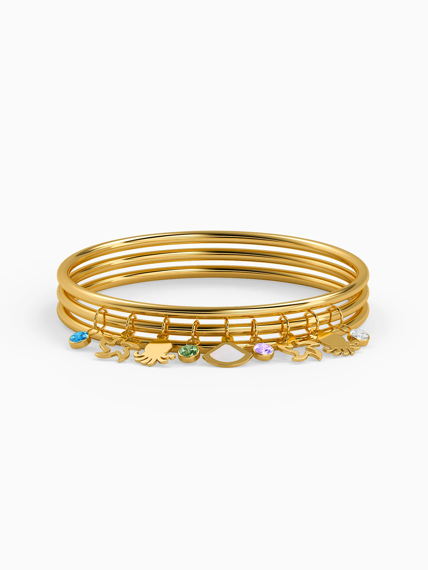 Charm Stack Loop Gold Plated Bracelet