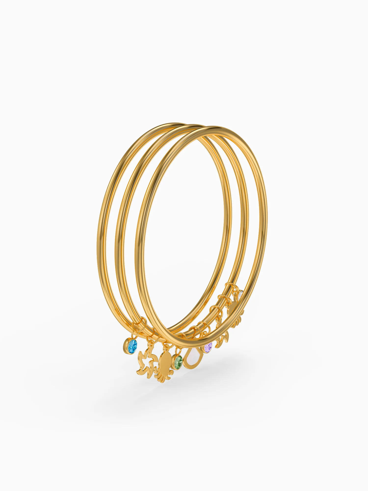 Charm Stack Loop Gold Plated Bracelet - Image 4
