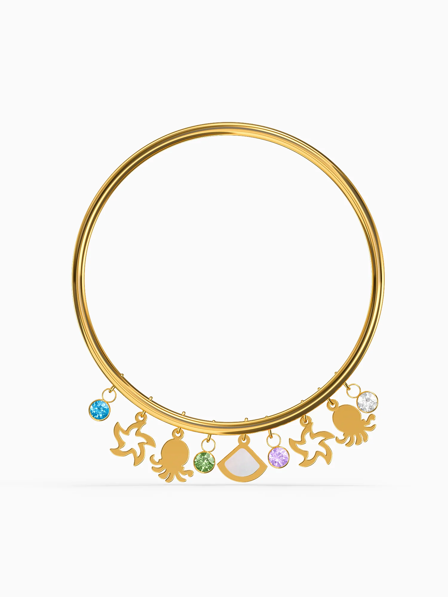 Charm Stack Loop Gold Plated Bracelet - Image 5