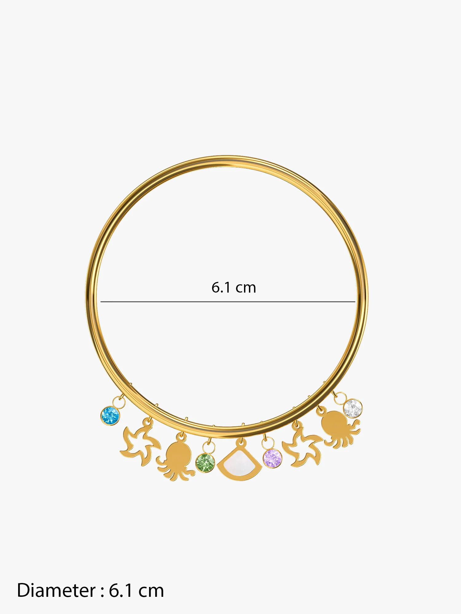 Charm Stack Loop Gold Plated Bracelet - Image 6