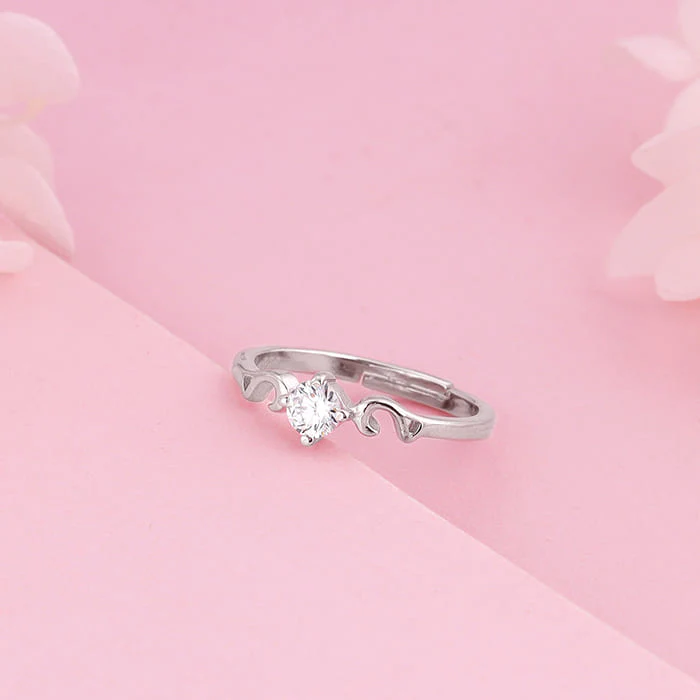 Silver Zircon Beachy Waves Ring - Image 4