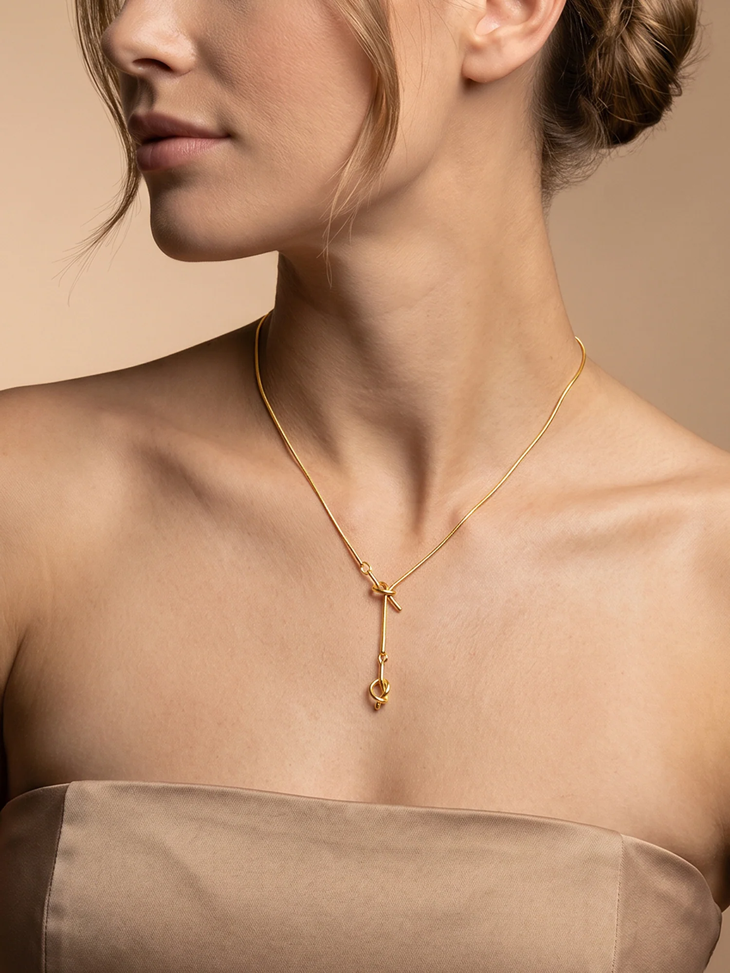 Clean Girl Drop Gold Plated Necklace - Image 3