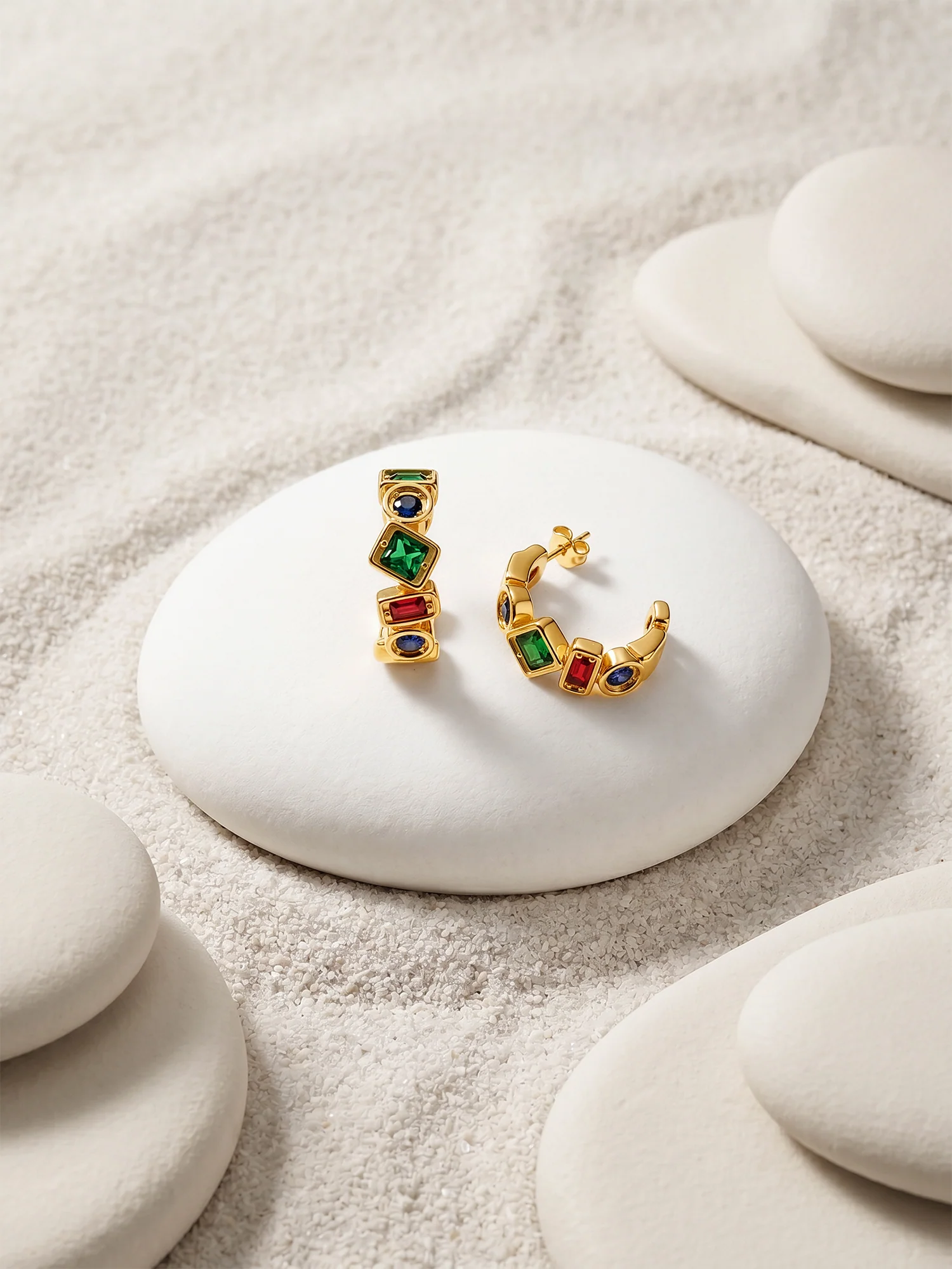Colour Pop Gold Plated Hoop Earrings - Image 2