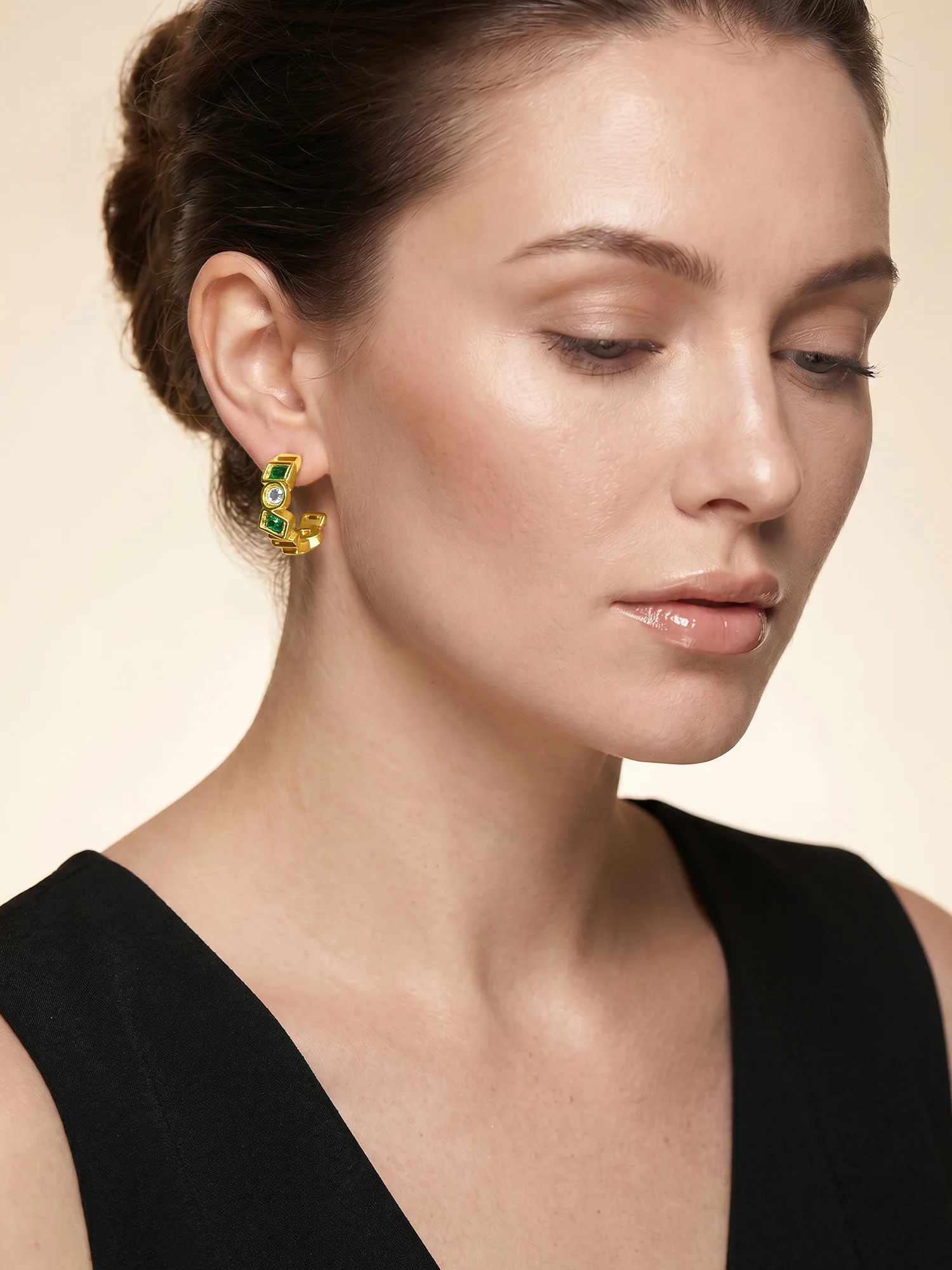 Colour Pop Gold Plated Hoop Earrings - Image 3