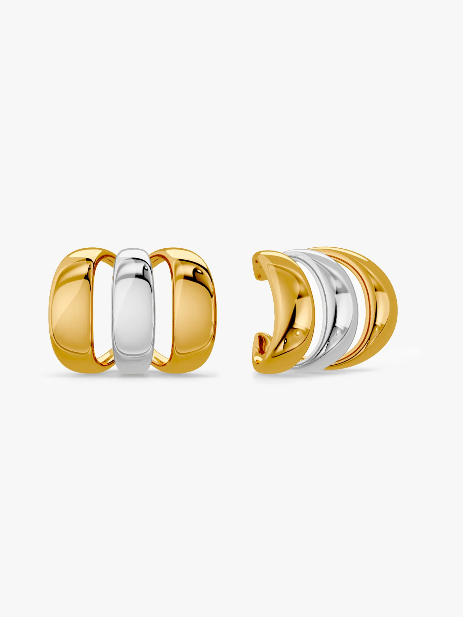 Curve Dual Tone Ear Earrings