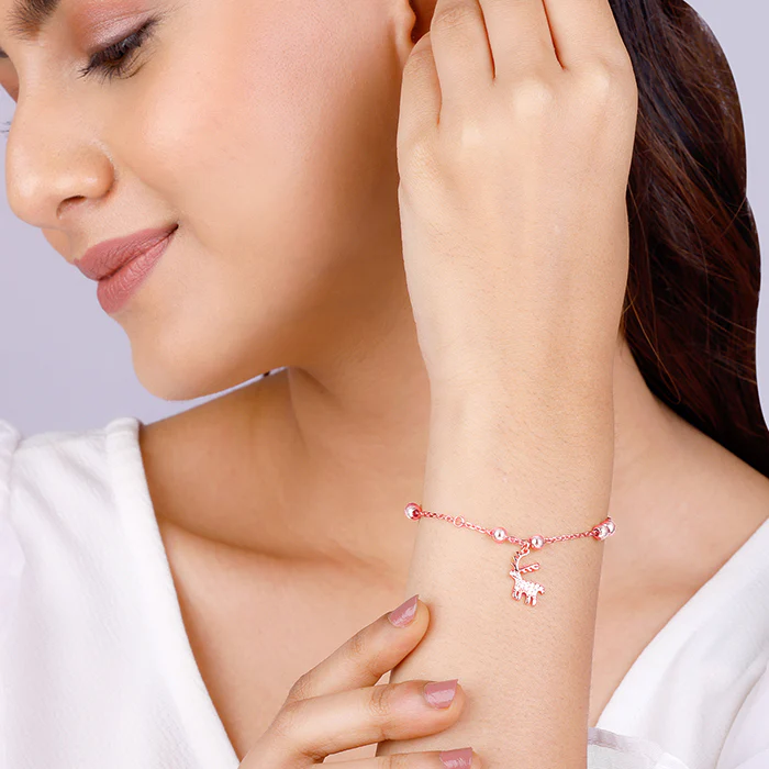 Rose Gold Rain-love-on-your-Deer Bracelet - Image 3