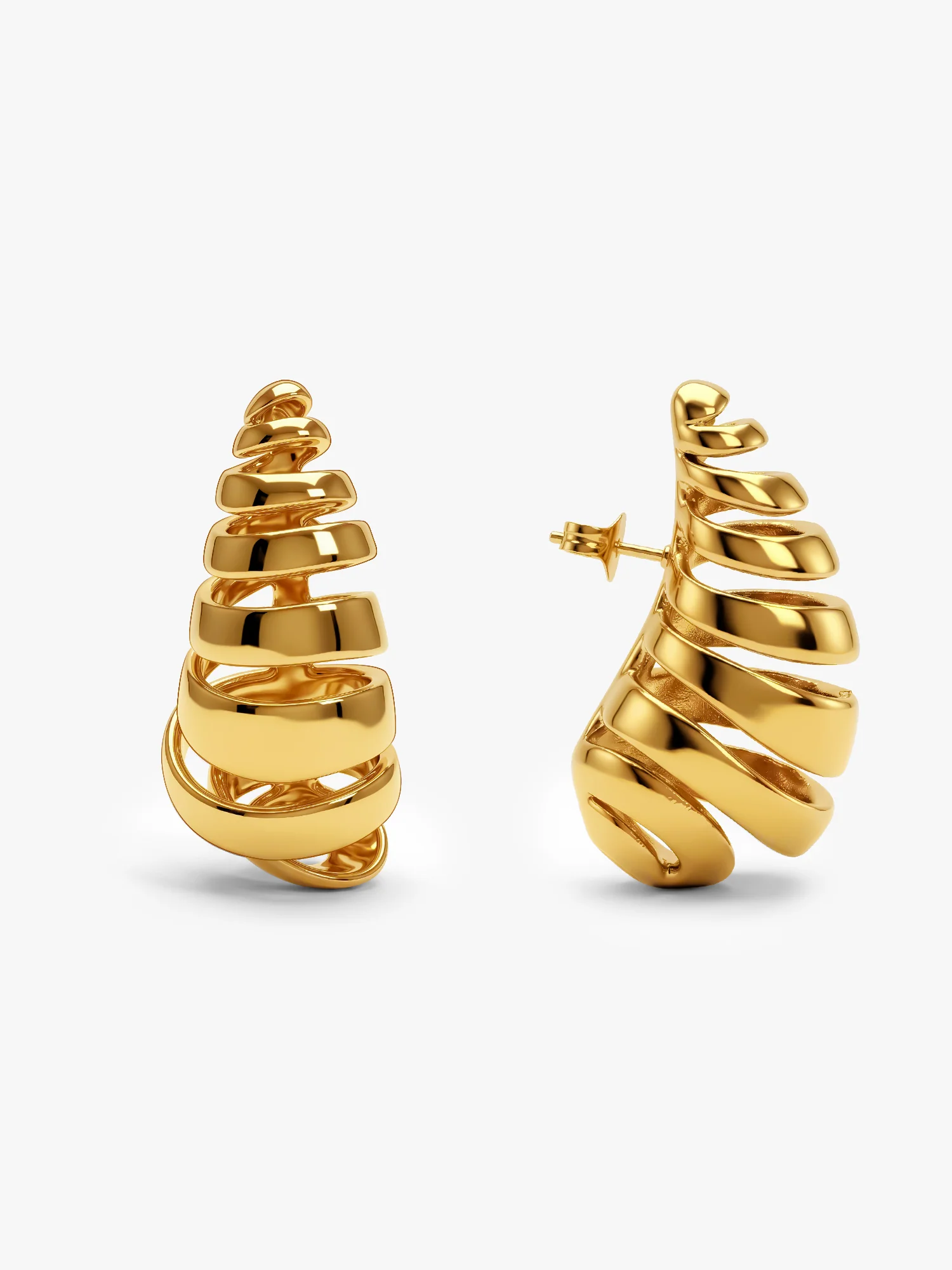 Dome Drama Gold Plated Earrings - Image 5