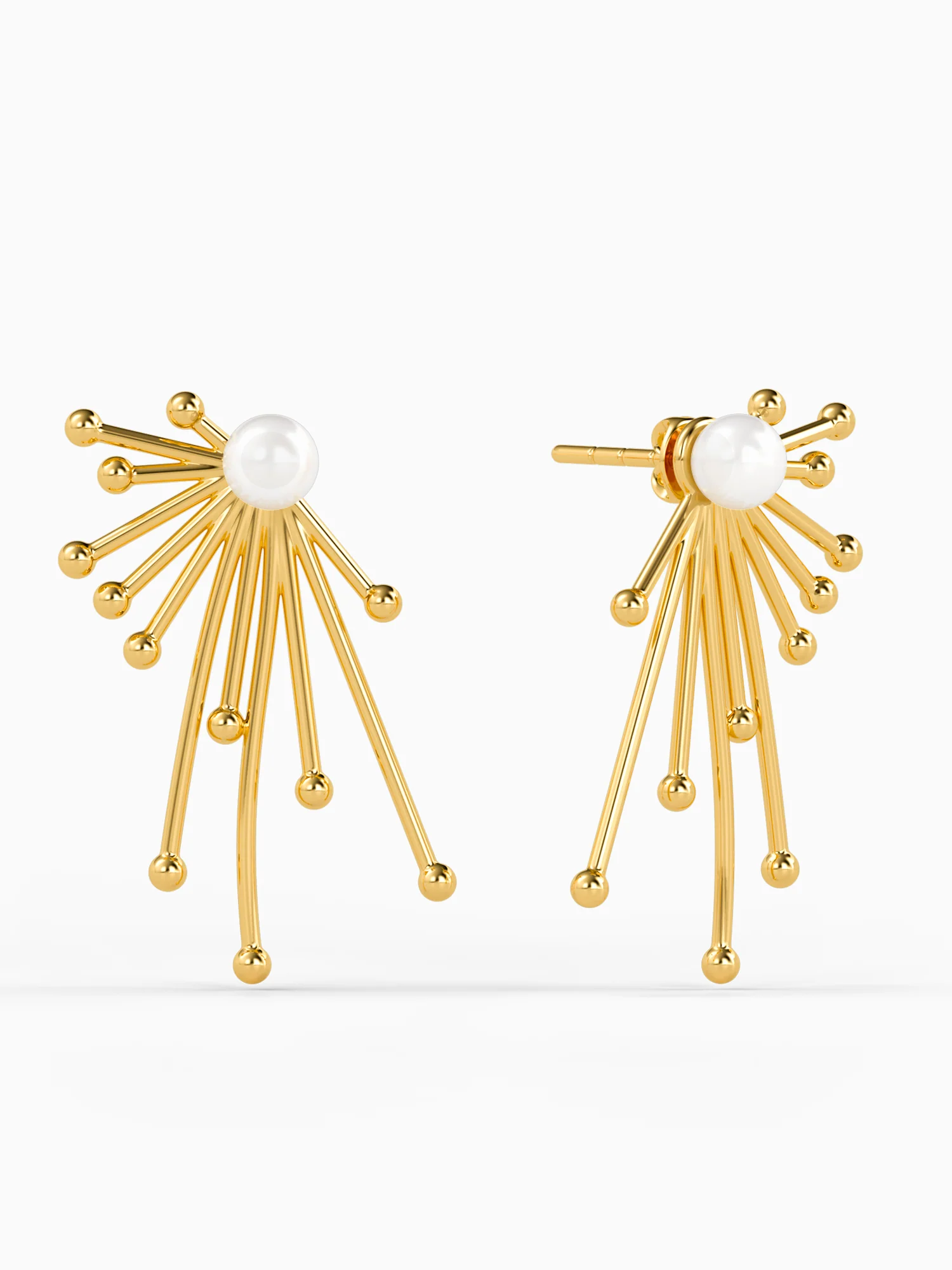 Drama Ray Gold Plated Drops Earrings - Image 4