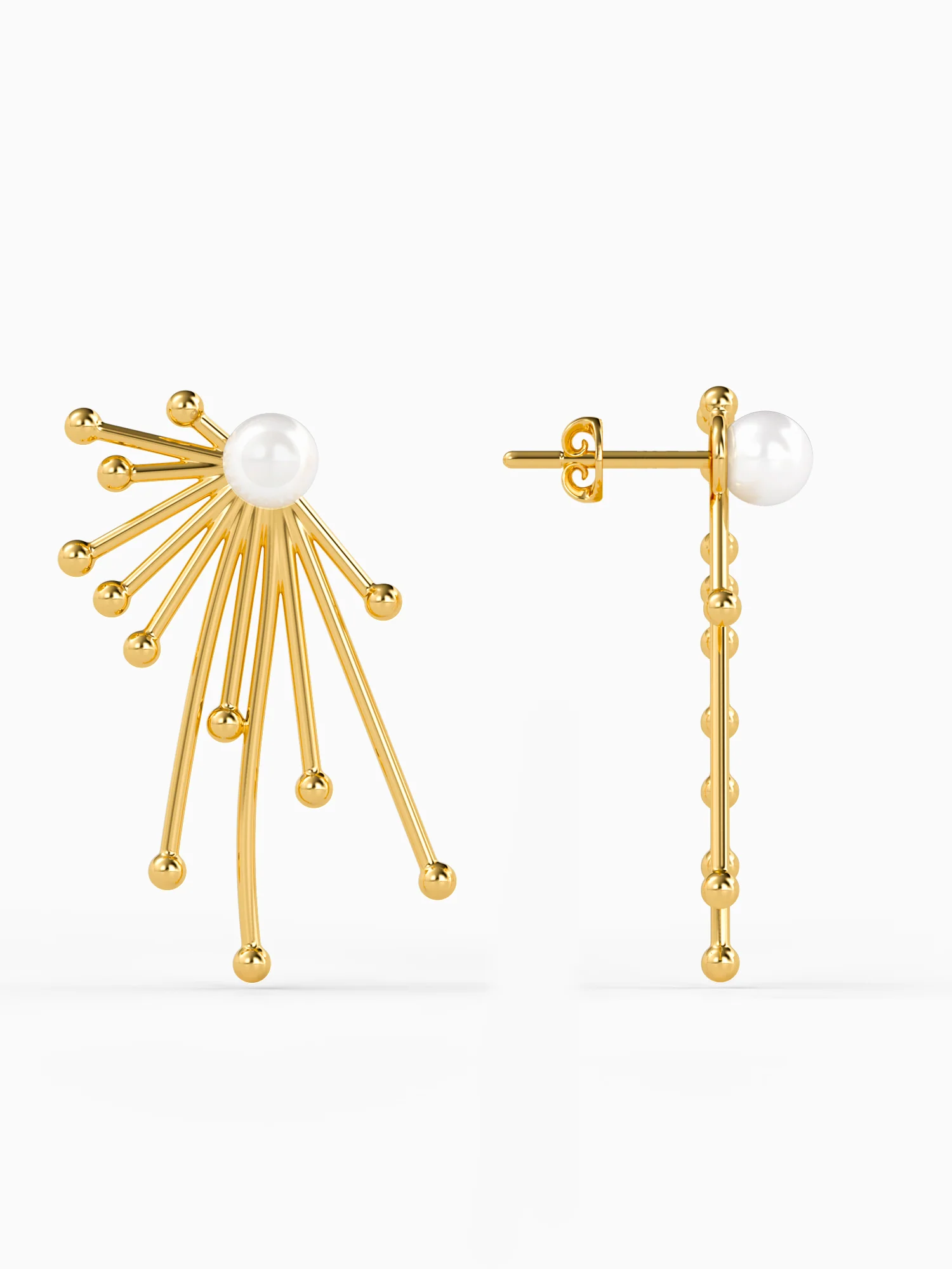 Drama Ray Gold Plated Drops Earrings - Image 5
