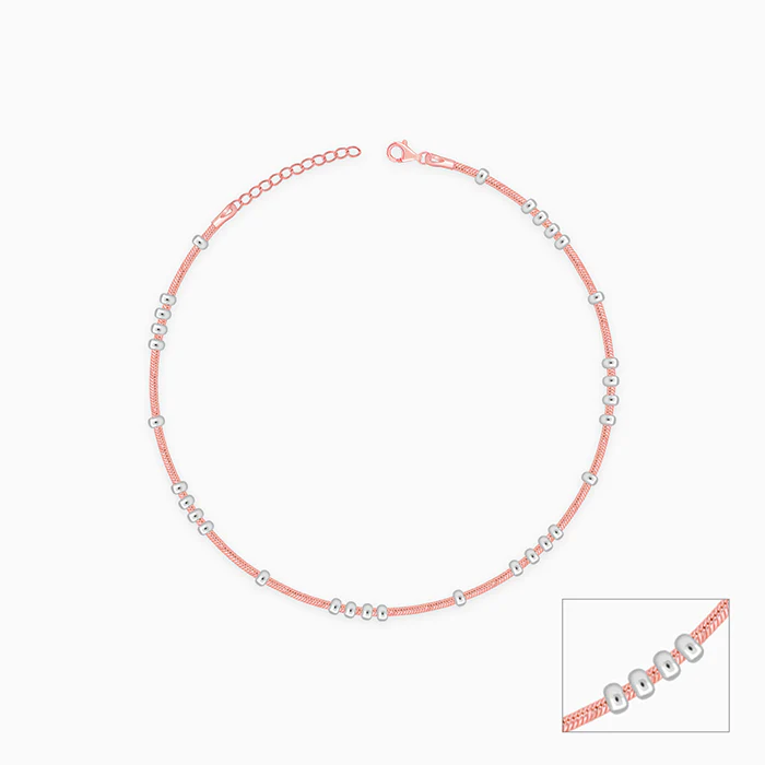 Dual Tone Dewdrop Anklet - Image 3