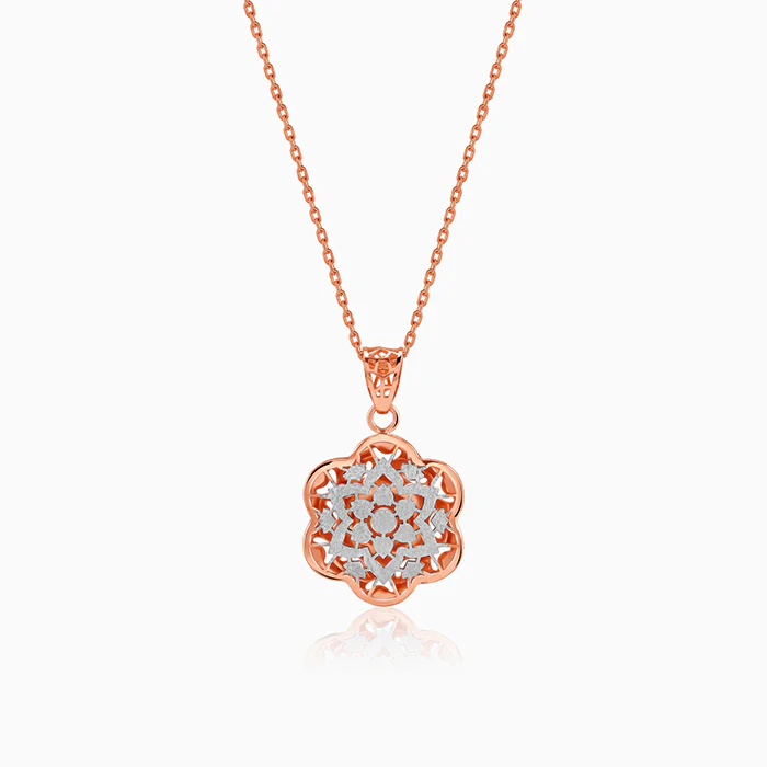 Dual Tone Eloria Silver Pendant With Link Chain