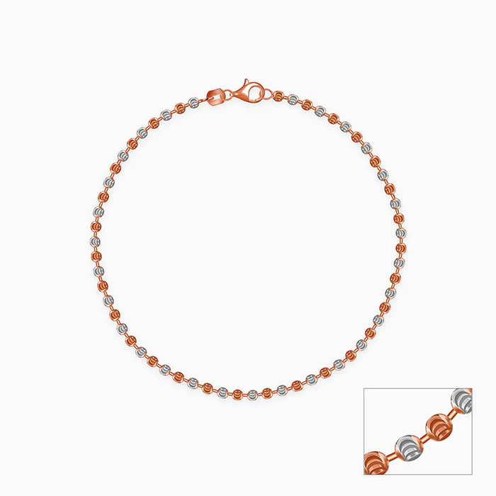 Dual Tone Glow Loop Silver Anklet - Image 3