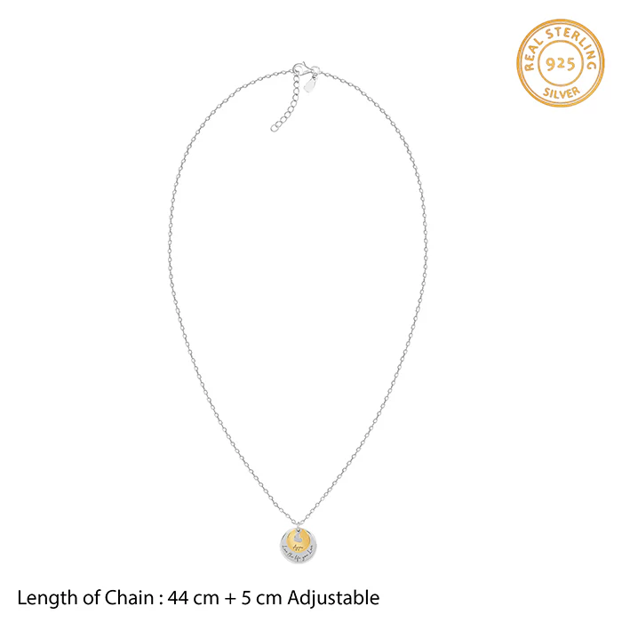 Dual Tone Golden Personalised Layered Coins Name Necklace - Image 5
