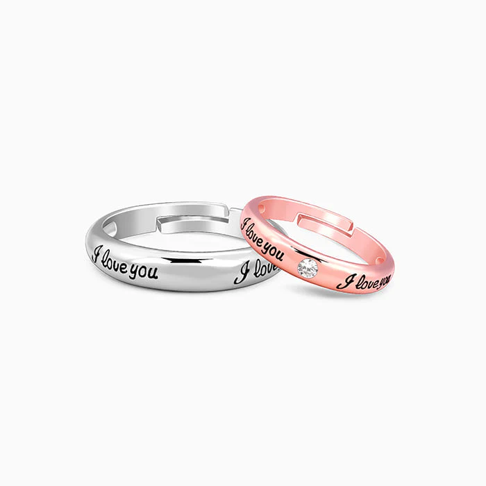 Dual Tone I Love You Couple Bands