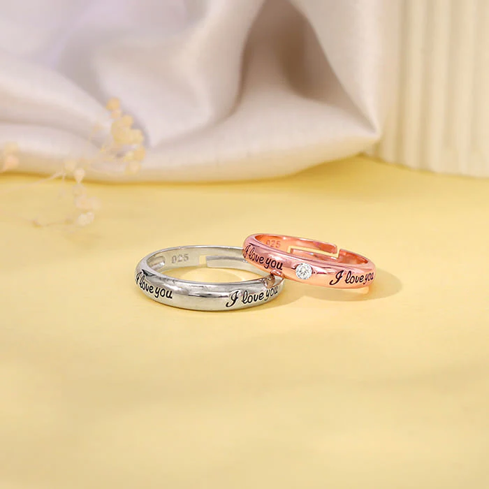 Dual Tone I Love You Couple Bands - Image 2