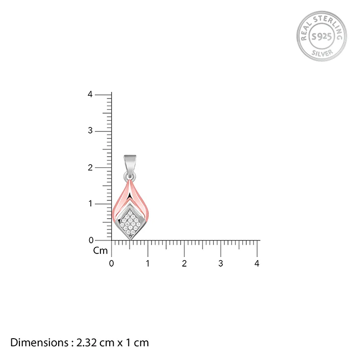 Dual Tone Majestic Rhombus Pendant With Link Chain - Image 5