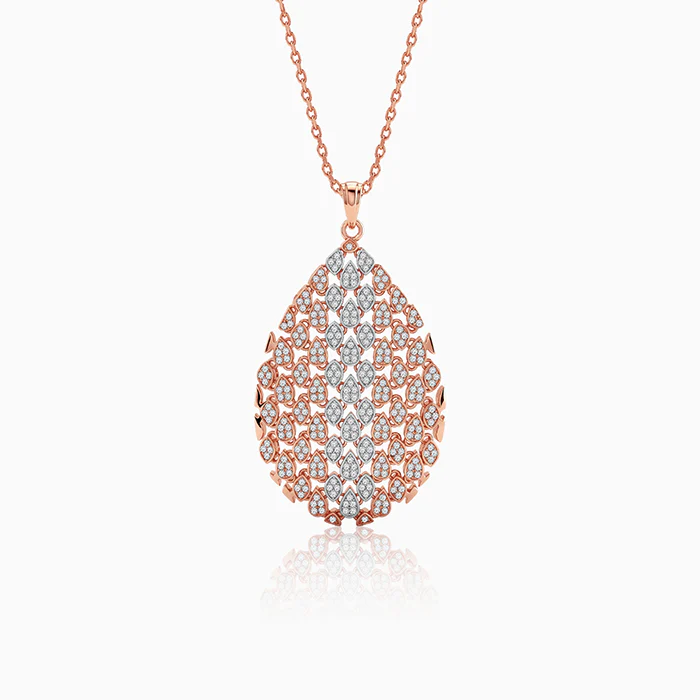 Dual Tone Mermaid Gleam Silver Pendant With Link Chain