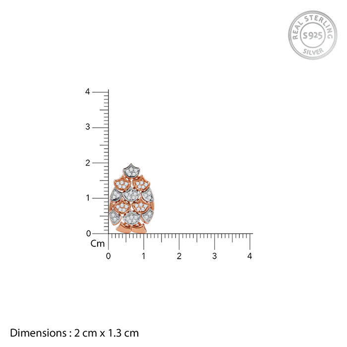 Dual Tone Oval Reef Silver Earrings - Image 4