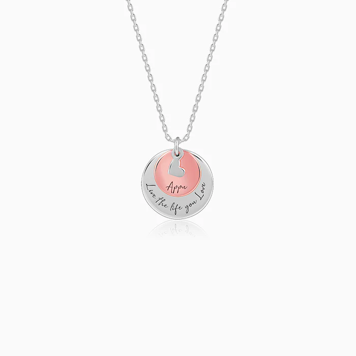 Dual Tone Rose Gold Personalised Layered Coins Name Necklace