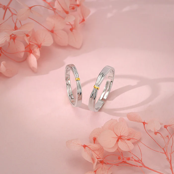 Dual Tone Twin Flame Couple Bands - Image 2