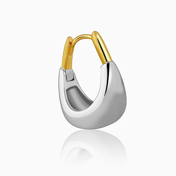 Dual Tone Uniquely Yours Hoop Earrings - Image 4